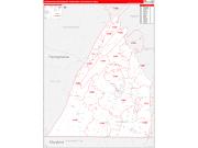 Chambersburg-Waynesboro Metro Area Wall Map Red Line Style 2022